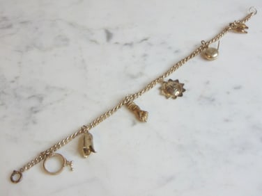 Womens Sterlng Silver Charm Bracelet