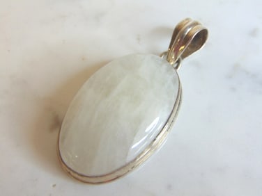 Womens Vintage Estate Sterling Silver Quartz Pendant