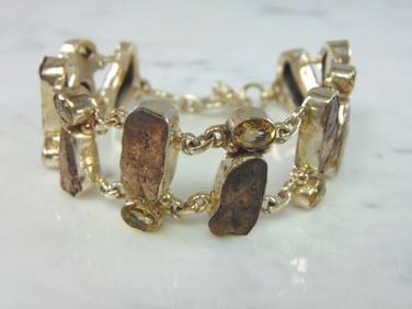 Womens Vintage Sterling Silver Modernist Bracelet