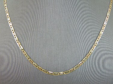 Womens Vintage14k Mixed Gold Chain Link Necklace