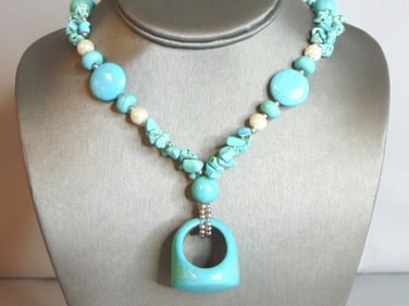 Womens Vintage Estate Turquoise Necklace