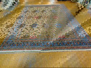 Vintage Estate Semi-Antique Handmade Esphahan Rug