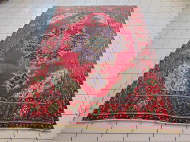 Vintage Estate Handmade Middle Eastern Kashan Rug