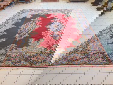 Vintage Estate Semi-Antique Handmade Middle Eastern Rug