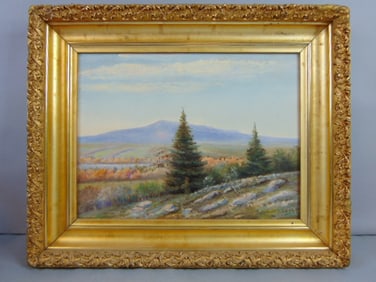 ANTIQUE OIL ON BOARD LANDSCAPE PAINTING J. SCOTT