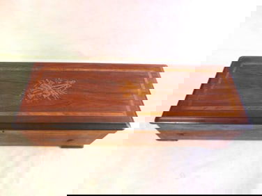 Antique Rosewood Mahogany ? Marquetry Swiss Music Box