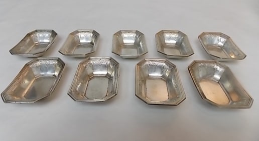 9 ANTIQUE GORHAM STERLING SILVER DISHES