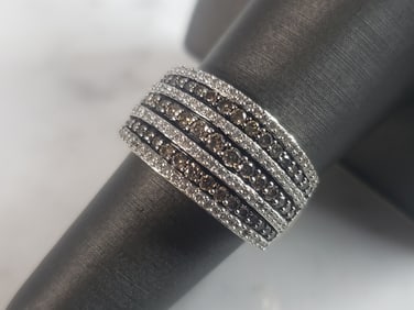 Womens Vintage Estate 14k White Gold Diamond Ring