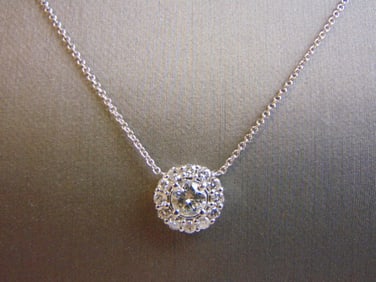 Womens 14K White Gold & Diamond Necklace Pendant