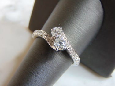 Womens 14k White Gold Diamond Engagement Ring