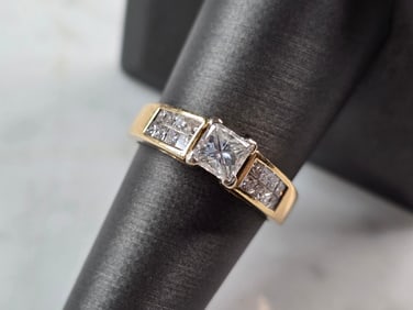 Womens Vintage Estate 14K Gold 1.0ct Diamond Ring