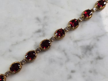 Womens Vintage Estate Sterling Silver Gold Tone Bracelet