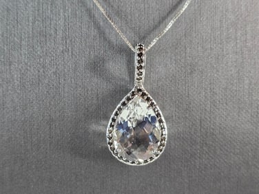 Womens Vintage Estate Sterling Silver Modernist Pendant & Necklace