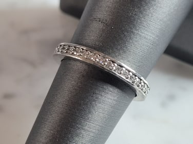 Womens Estate Sterling Silver CZ Ring