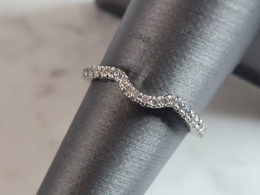 Womens Estate Sterling Silver CZ Spacer Ring