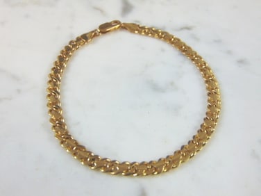 Vintage 14k Yellow Gold Italian Chain Link Bracelet