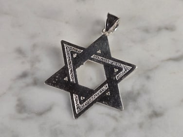 Sterling Silver Jewish Judaica Star of David Religious Pendant