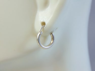 Vintage Estate Sterling Silver Hoop Earrings