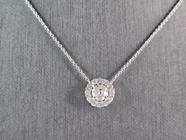 Womens 14K White Gold & Diamond Necklace Pendant