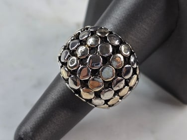 Womens Vintage Estate Sterling Silver Modernist Ring