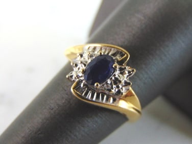 Womens Vintage Estate 14k Gold Sapphire Ring