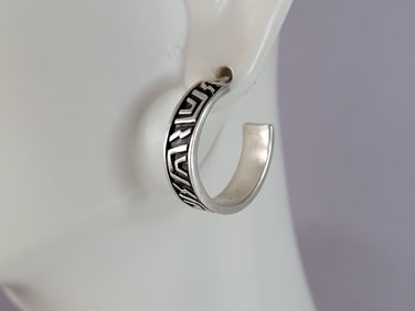 Sterling Silver Fashion Open Hoop Stick Earrings