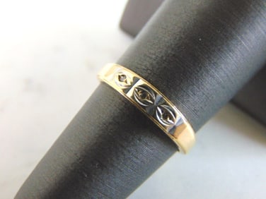 Womens Vintage Estate 14k Yellow Gold Modernist Ring