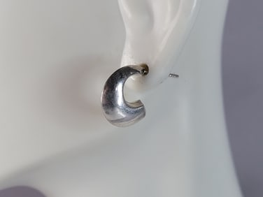 Sterling Silver Fashion Open Hoop Stick Earrings