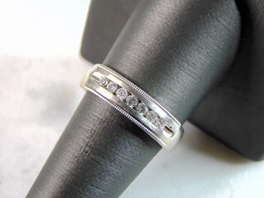 Womens Vintage Estate 10K White Gold Diamond Ring