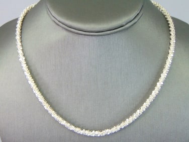 Womens Vintage Sterling Silver Modernist Necklace