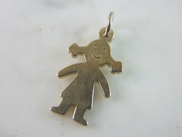 Womens Vintage Sterling Silver Little Girl Pendant