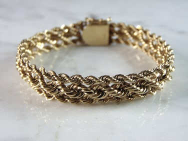 Womens Vintage Estate 14K Yellow Gold Bracelet