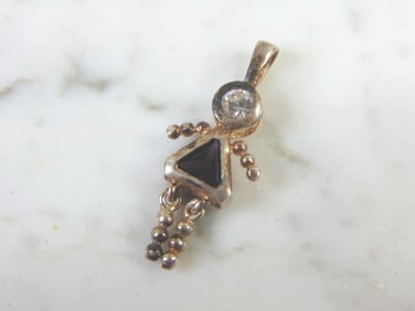 Womens Vintage Estate Sterling Silver Kid Pendant