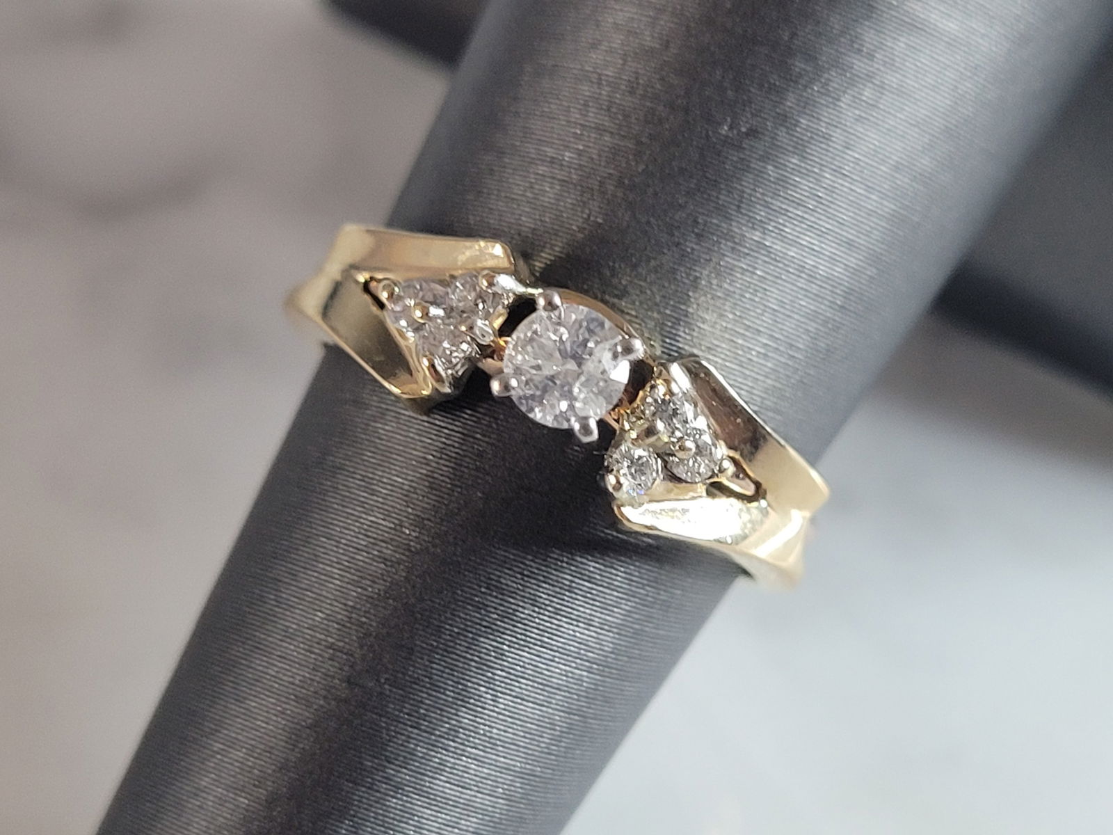 Womens Vintage Estate 14k Yellow & Rose Gold Diamond Ring (1 of 6)