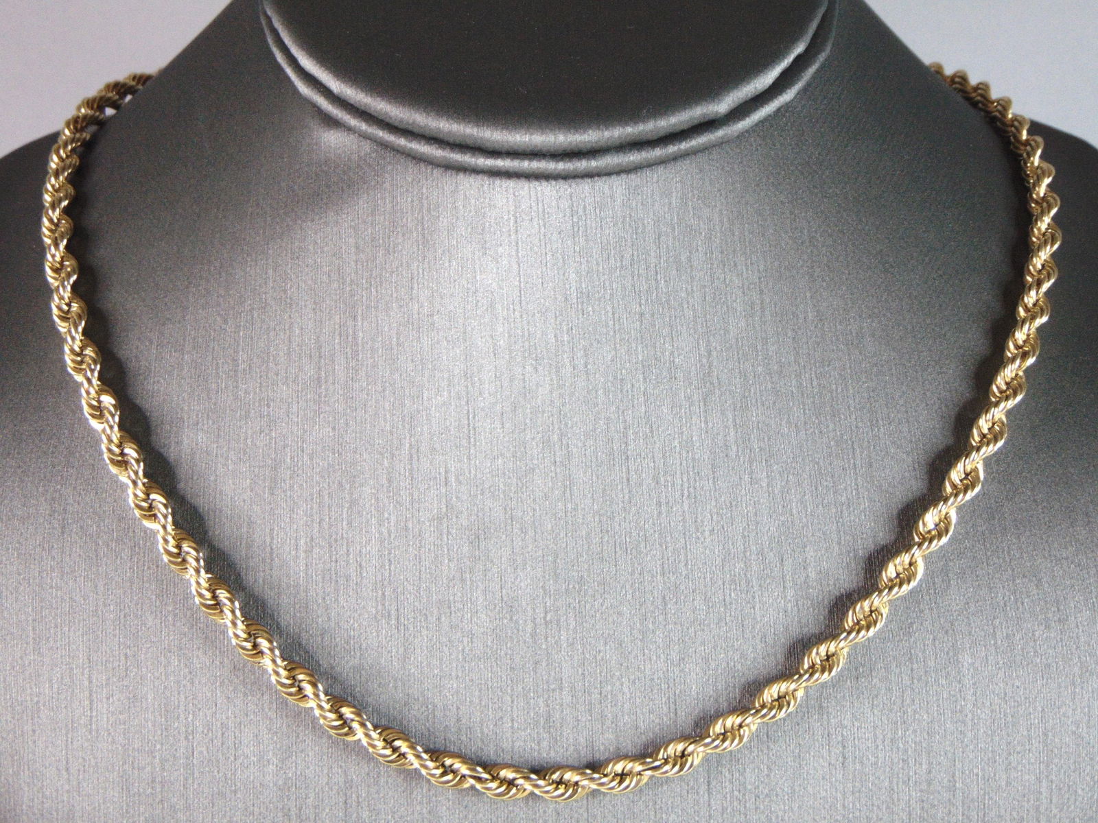 Mens Vintage Estate 14K Yellow Gold  Rope Necklace (1 of 4)