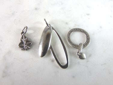 3 Vintage Womens .925 Sterling Silver Charms