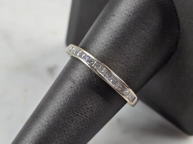 Womens Vintage Estate 14k White Gold Diamond Ring