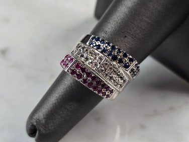 Womens Vintage Estate Sterling Silver Modernist Ring