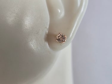 Pr 10K Rose Gold .30ct Diamond Stud Earrings