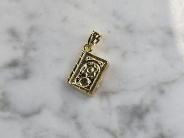 Sterling Silver Gold Tone Jewish Judaica Hebrew Torah Charm Pendant