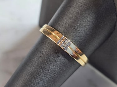 Mens Vintage Estate 14k Yellow Gold Diamond Ring