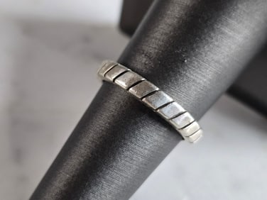 Womens Vintage Estate Sterling Silver Modernist Ring