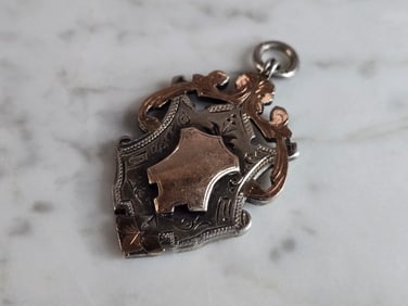 Vintage English Sterling Silver Watch Fob Medal