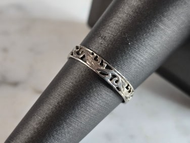 Womens Vintage Estate Sterling Silver Modernist Ring