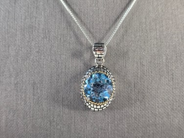 Womens Vintage Estate Sterling Silver Modernist Pendant Necklace