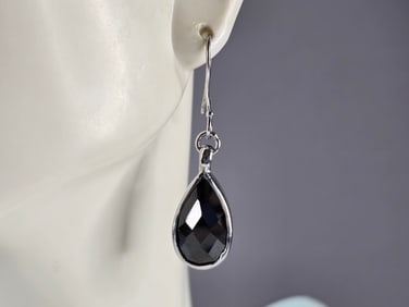 Womens Vintage Estate Sterling Silver Modernist Earrings