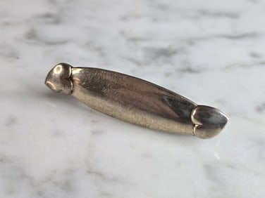 Womens Vintage Estate Sterling Silver Lullaby Heart Brooch Pin