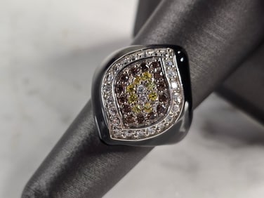 Womens Vintage Estate Sterling Silver Art Deco Style Ring