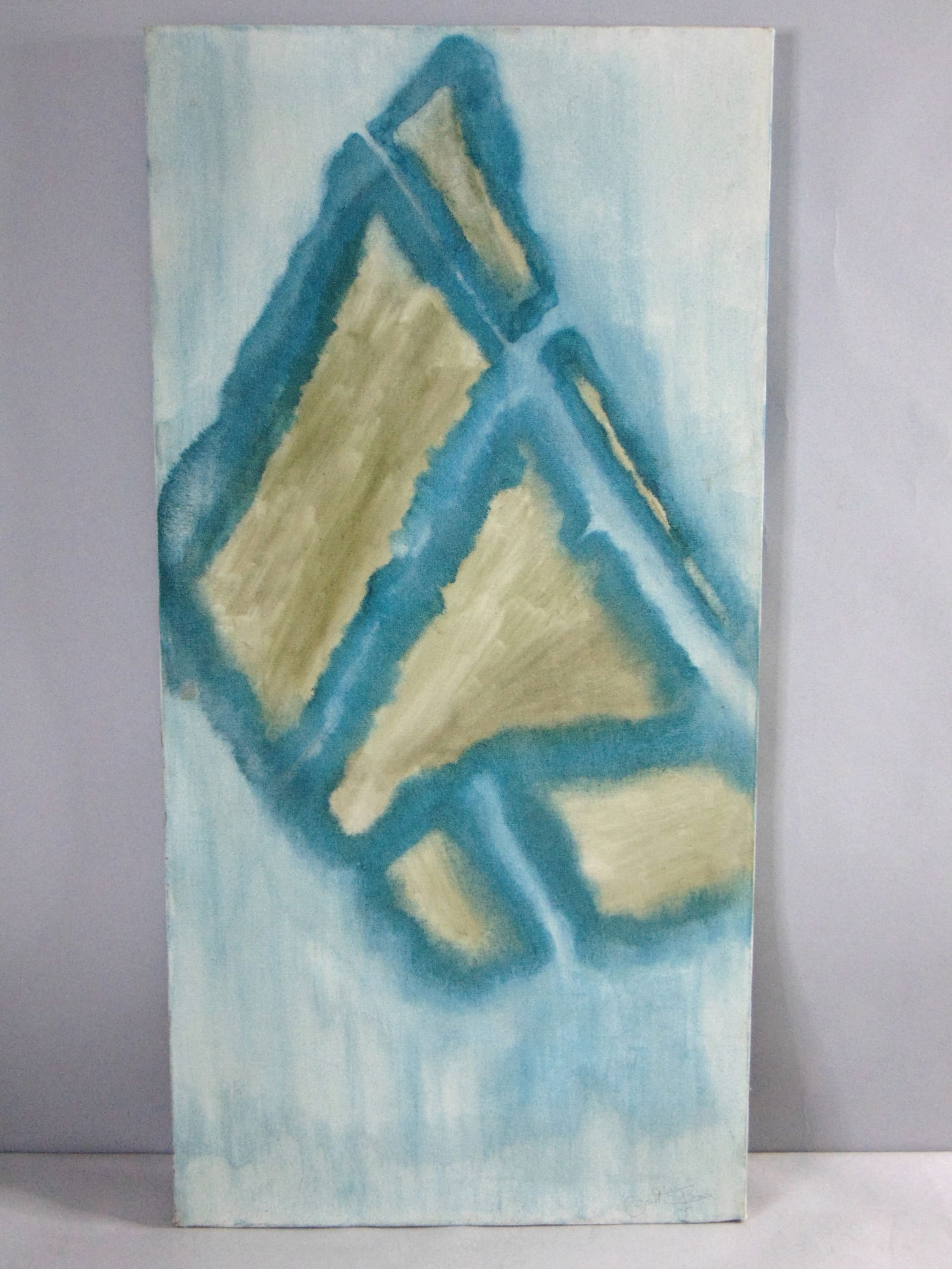 Vintage Estate Modern Abstract Signed Original Painting on Canvas (1 of 6)