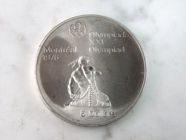 1974 $5 Canadian '76 Montreal Summer Olympics Silver Coin